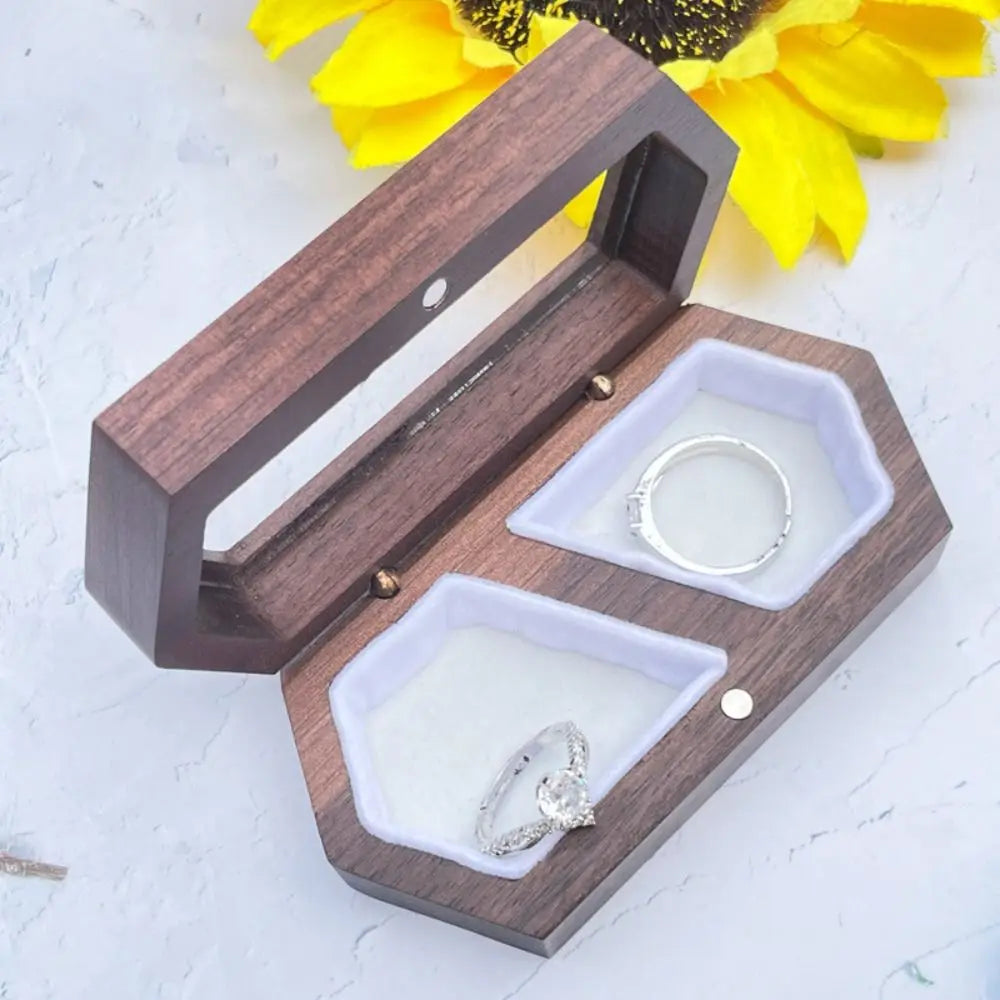 Velvet Mini Wood Jewelry Box – Ring & Earring Display Case Jewelry Display Box PLUSH