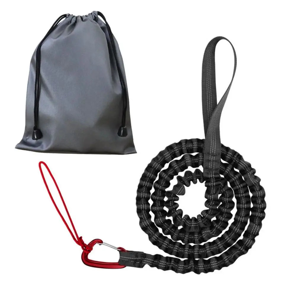 Elastic Bicycle Tow Rope with Hook – MTB & Ebike Traction Strap Bicycle Tow Rope PLUSH Black