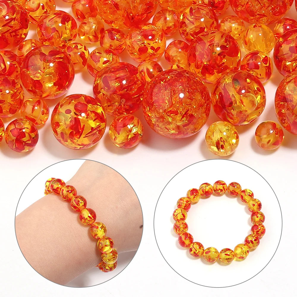 Imitation Amber Acrylic Round Beads | DIY Jewelry Making 5-30pcs Acrylic Craft Beads PLUSH