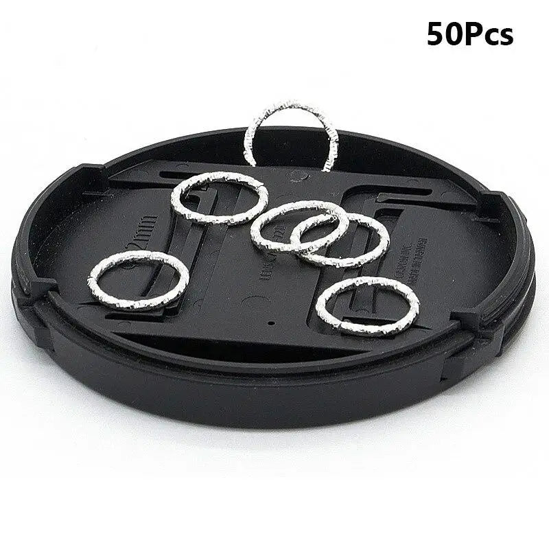 50pcs Metal Dreadlock Hair Rings Cuffs & 3D Charms – Silver Hair Styling Accessories PLUSH 50pcs Silver