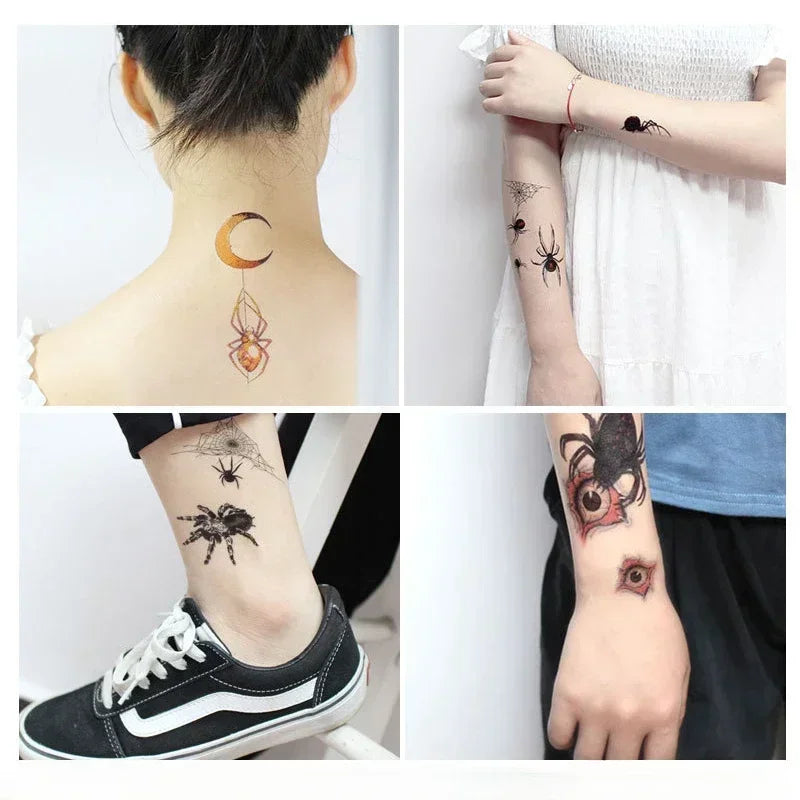Spider Temporary Tattoo Sticker – Herbal Ink, Lasts 1-2 Weeks Temporary Tattoo Sticker PLUSH