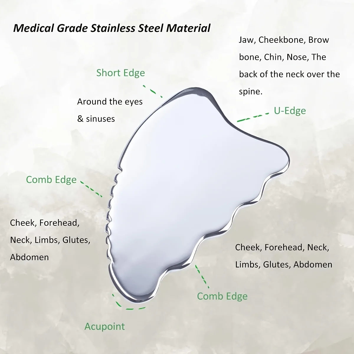 Stainless Steel Gua Sha Tool – Body & Jawline Sculpting Gua Sha Massage Tool PLUSH