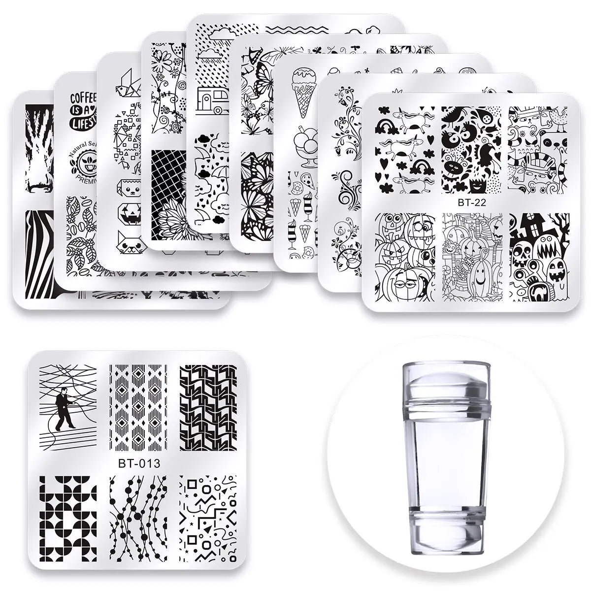 Nail Stamping Plates – Marble Leaves & Animals Stencils Nail Stamping Plate PLUSH