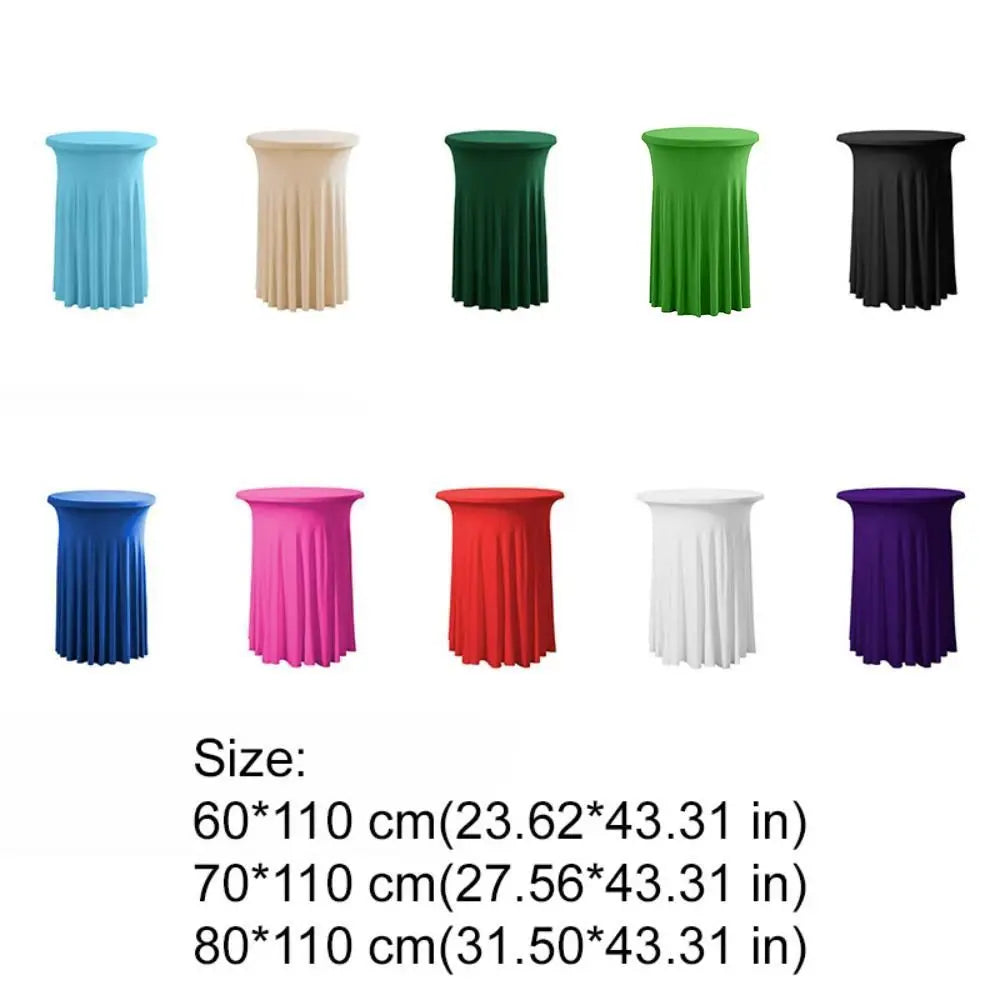 Stretch Round Tablecloth Elastic Bar Table Cover & Skirt Stretch Table Cover PLUSH