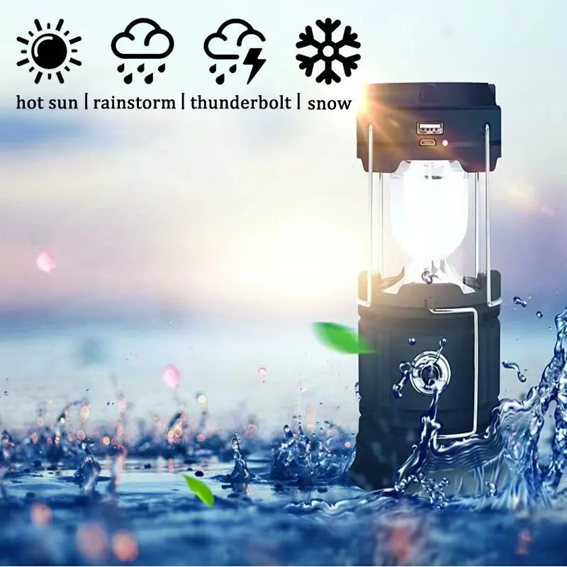Solar Rechargeable Telescopic LED Camping Lantern – 300 Lumens Solar Camping Lantern PLUSH