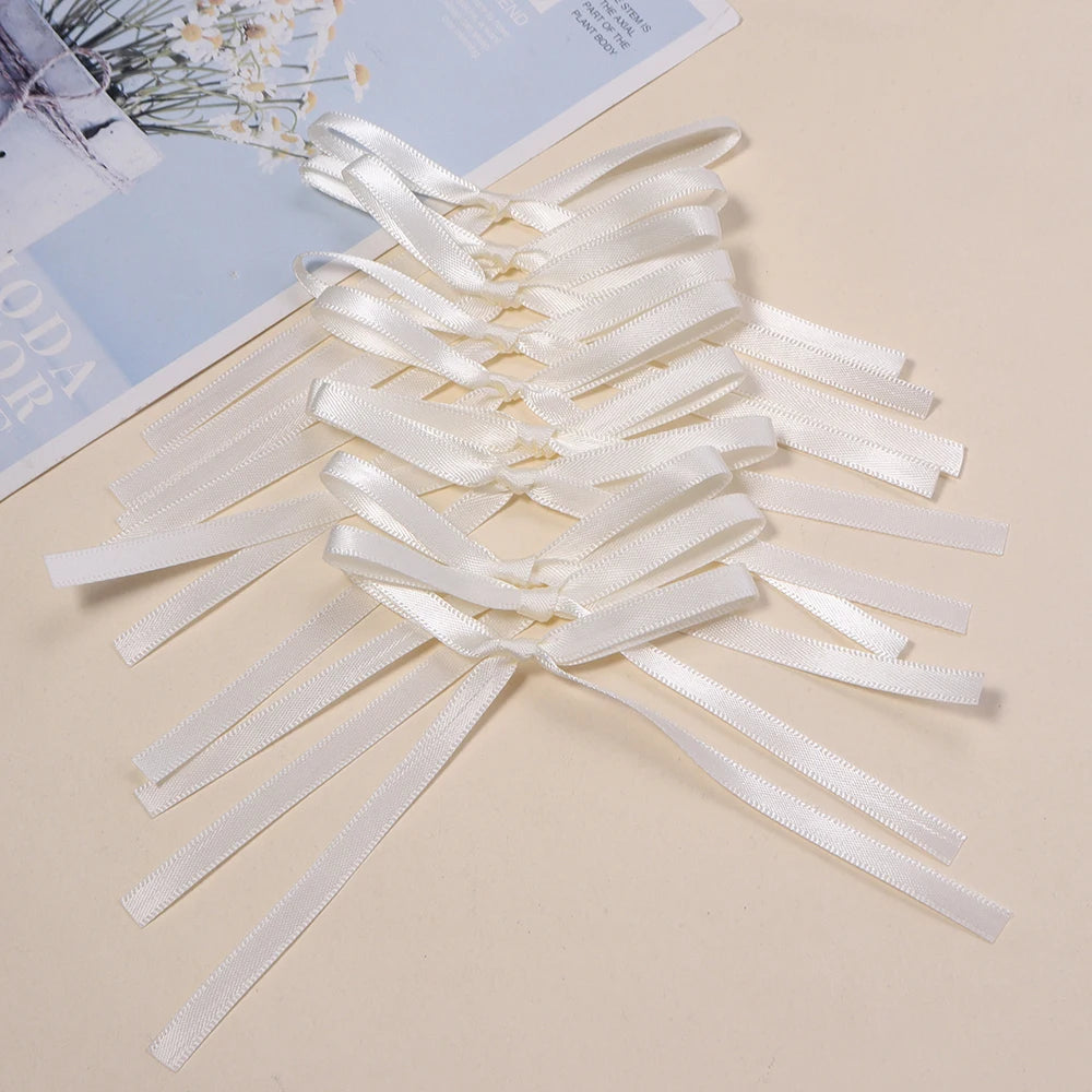 10pcs Ballet Ribbon Bows Handmade Colorful DIY Craft Bows Ribbon Bow Embellishments PLUSH champagne