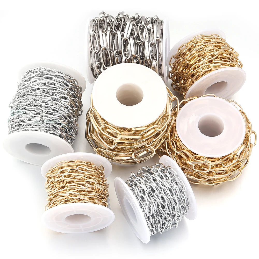 5 Yards Aluminum Cable Chain Gold Silver – DIY Jewelry Making Jewelry Chain PLUSH
