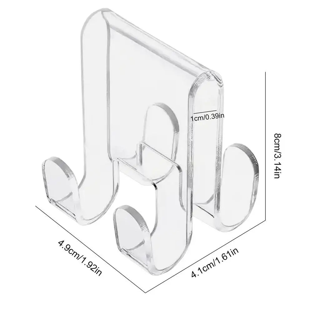 Acrylic Over Glass Door Hook – No-Drill Shower & Cabinet Hanger Over Door Hook PLUSH Transparent 1PC