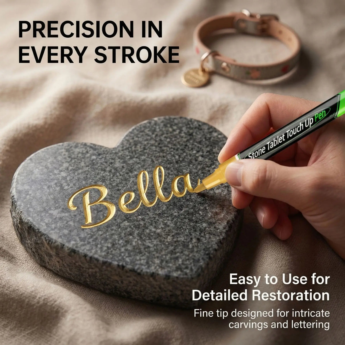 Pet Tombstone Touch-Up Paint Pen – Waterproof Metal Lettering Touch-Up Paint Pen PLUSH