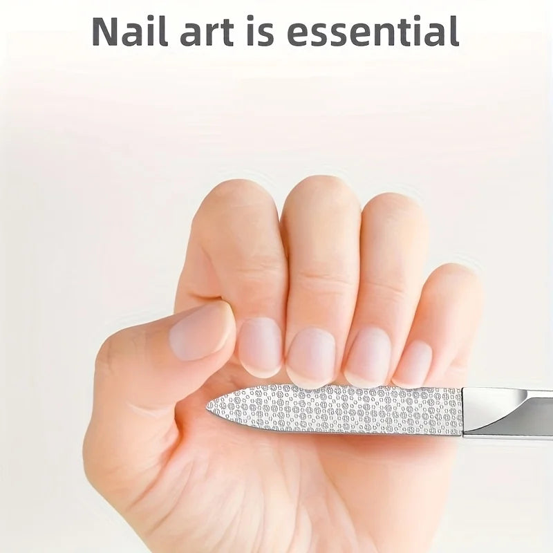 2pcs Double-Sided Stainless Steel Nail File Set | Manicure & Pedicure Nail File Set PLUSH