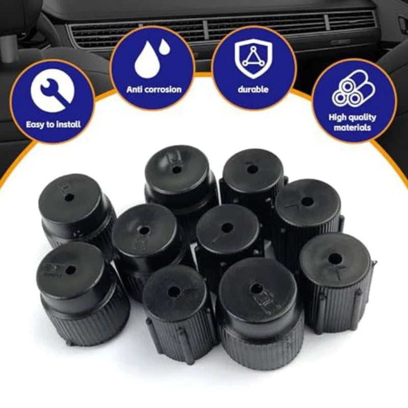 10Pcs Car AC Port Caps 13mm & 16mm High & Low Side Set AC Service Port Caps PLUSH