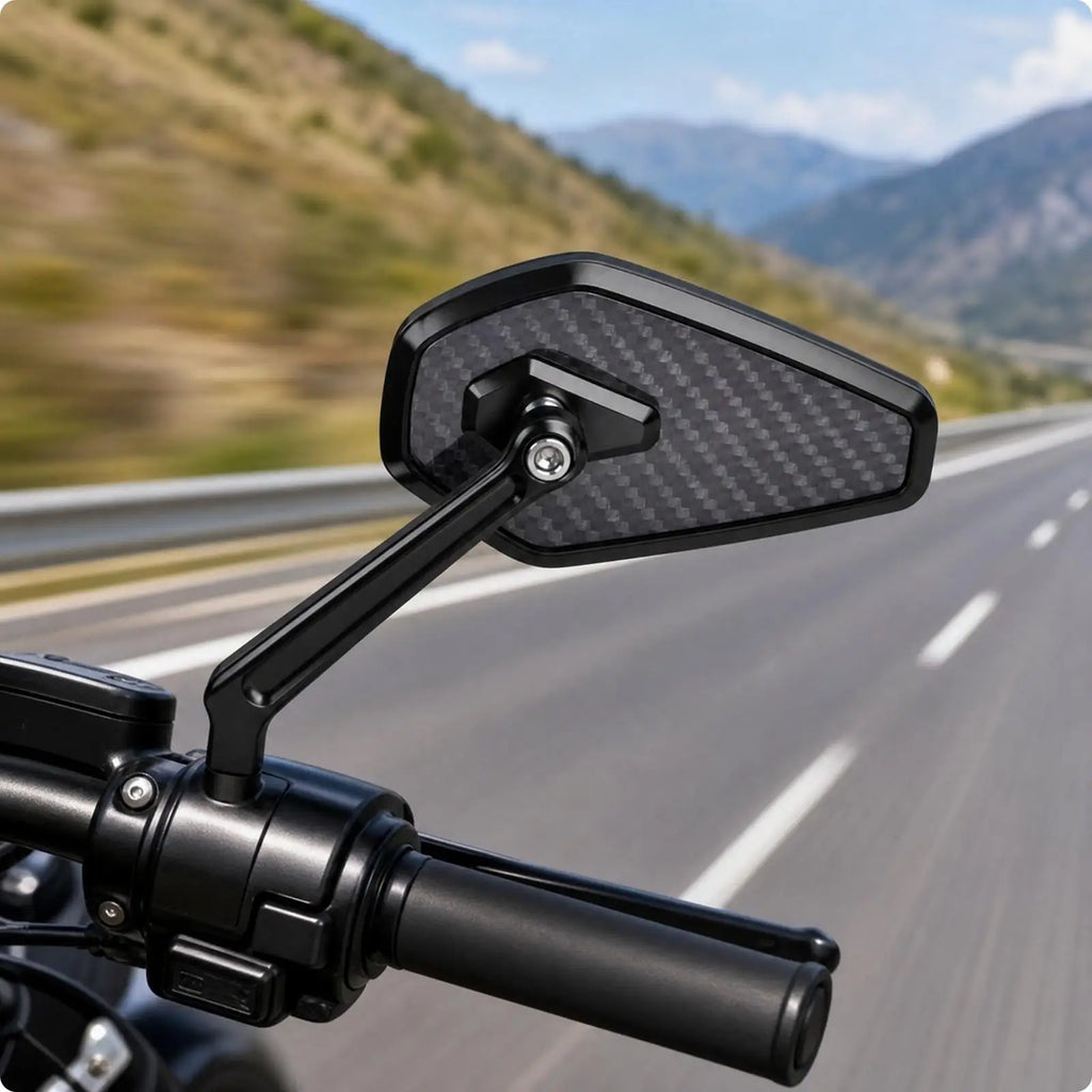 Metal Motorcycle Rearview Mirror | Adjustable 8mm Threaded Mount Motorcycle Mirror PLUSH