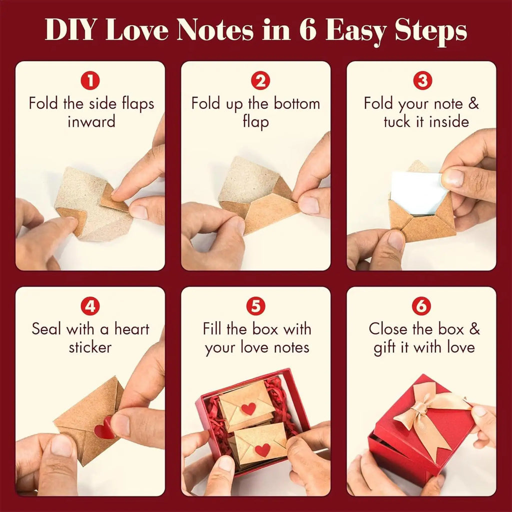 60pcs Mini Envelopes Heart Stickers & Love Note Cards Set Love Note Card Set PLUSH