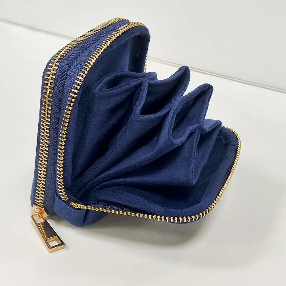 Blue Velvet Double-Layer Jewelry Storage Bag | Large Capacity Jewelry Storage Bag PLUSH