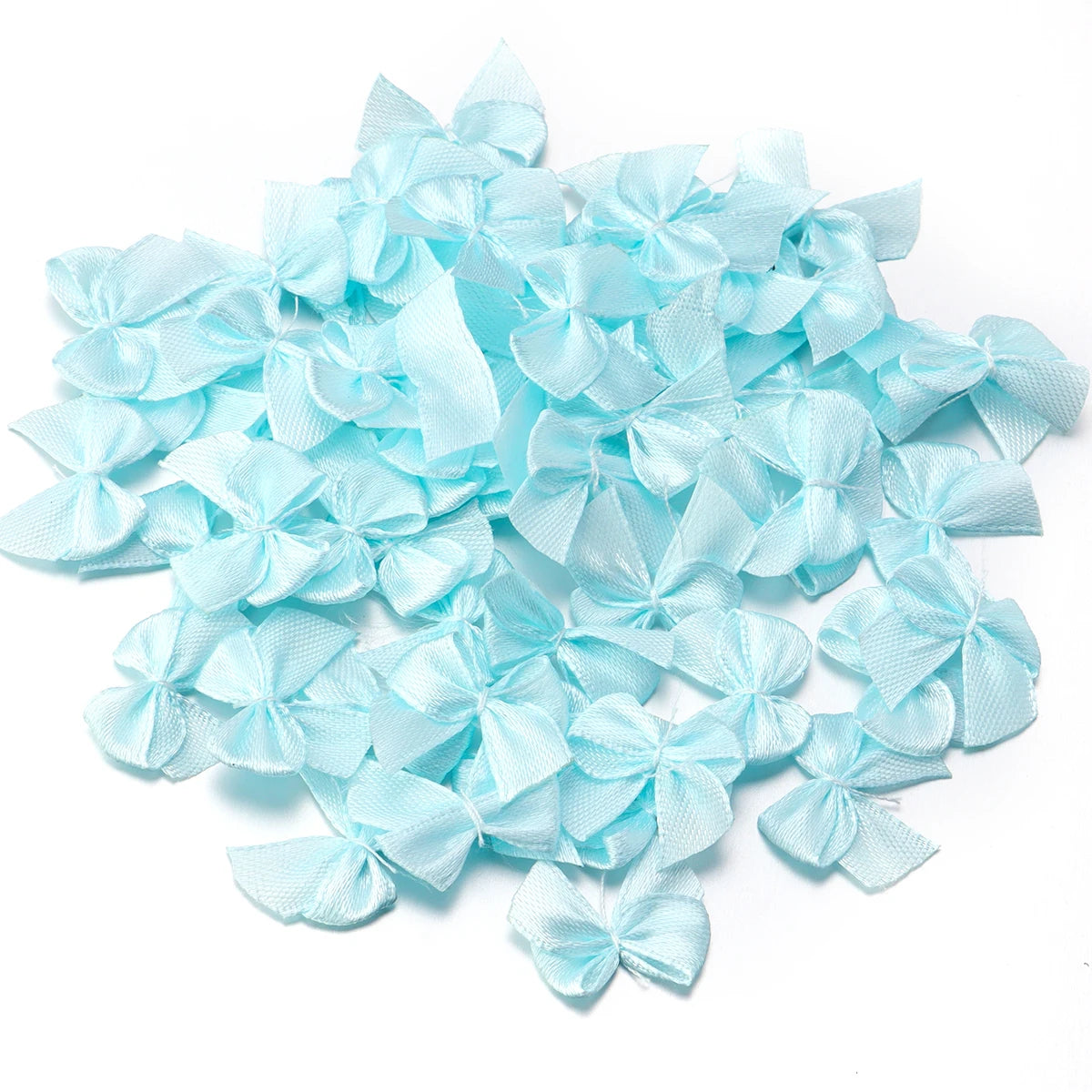 100pcs Mini Polyester Bow Knots – DIY Jewelry & Hair Crafts DIY Craft Bows PLUSH light blue 2.5x2cm