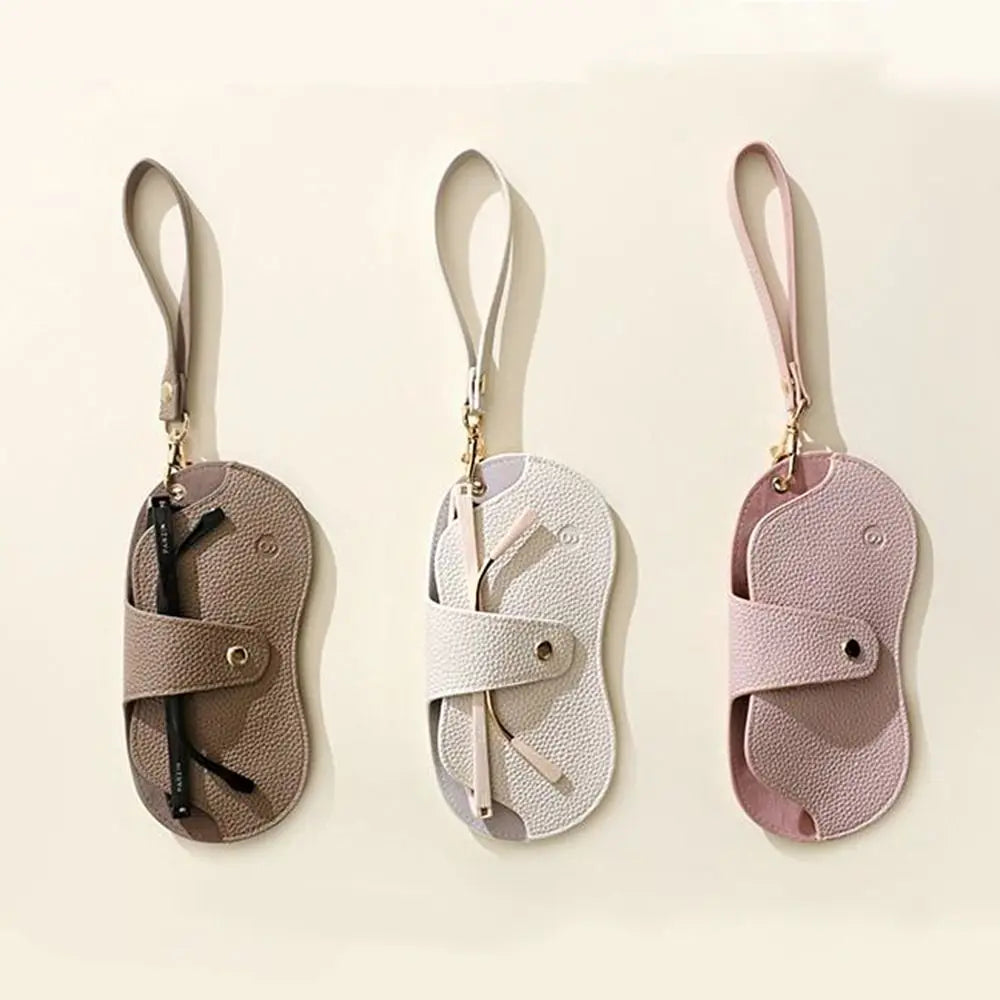 PU Leather Sunglasses Pouch with Lanyard | Korean Style Eyewear Pouch Case PLUSH