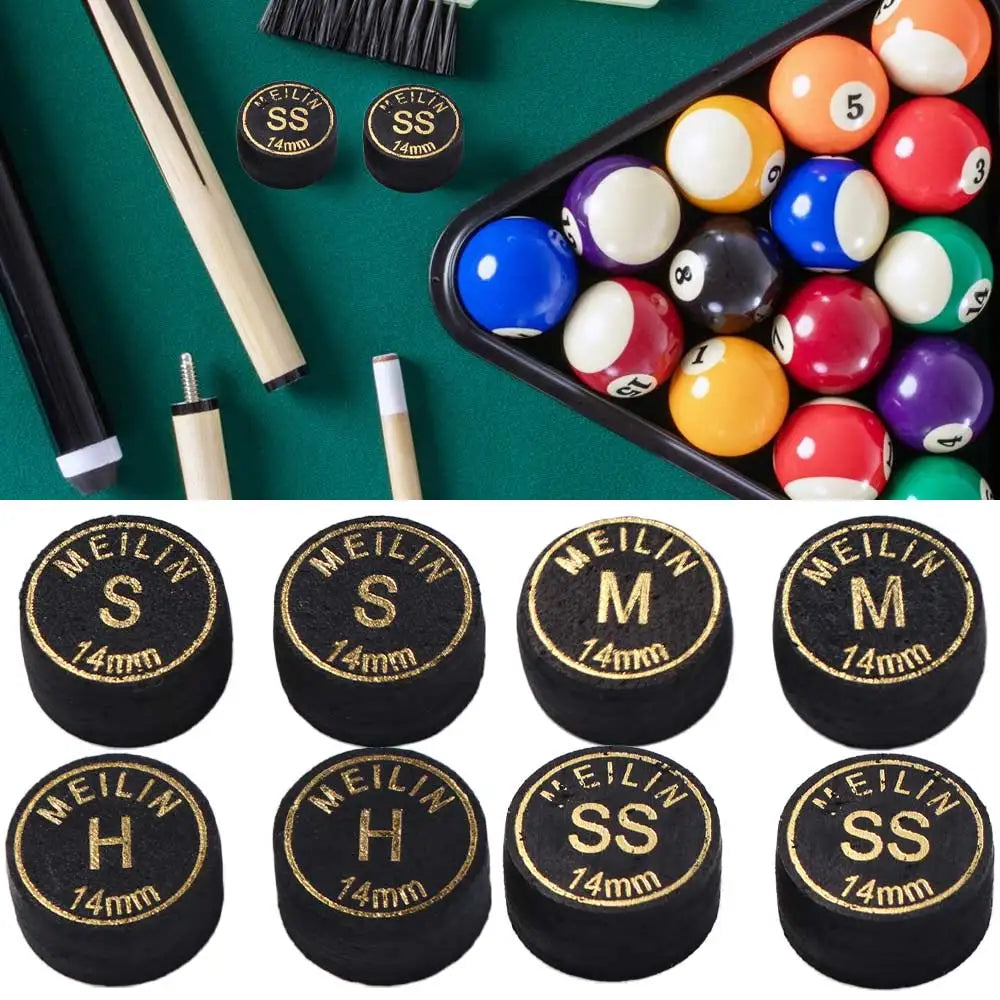 14mm Pigskin Leather Snooker Cue Tips SS/S/M/H – 2pcs Set Billiard Cue Tips PLUSH
