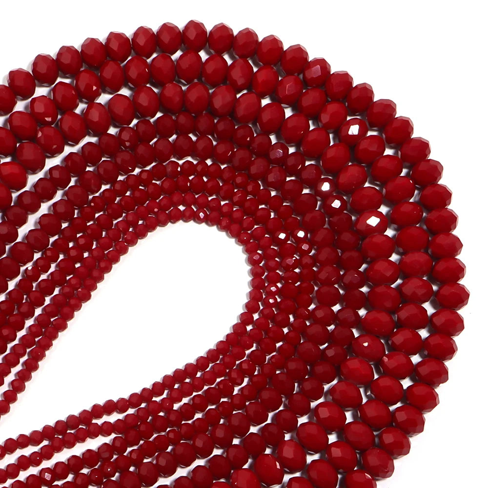 Red Faceted Crystal Abacus Rondelle Spacer Beads – DIY Jewelry Crystal Spacer Beads PLUSH