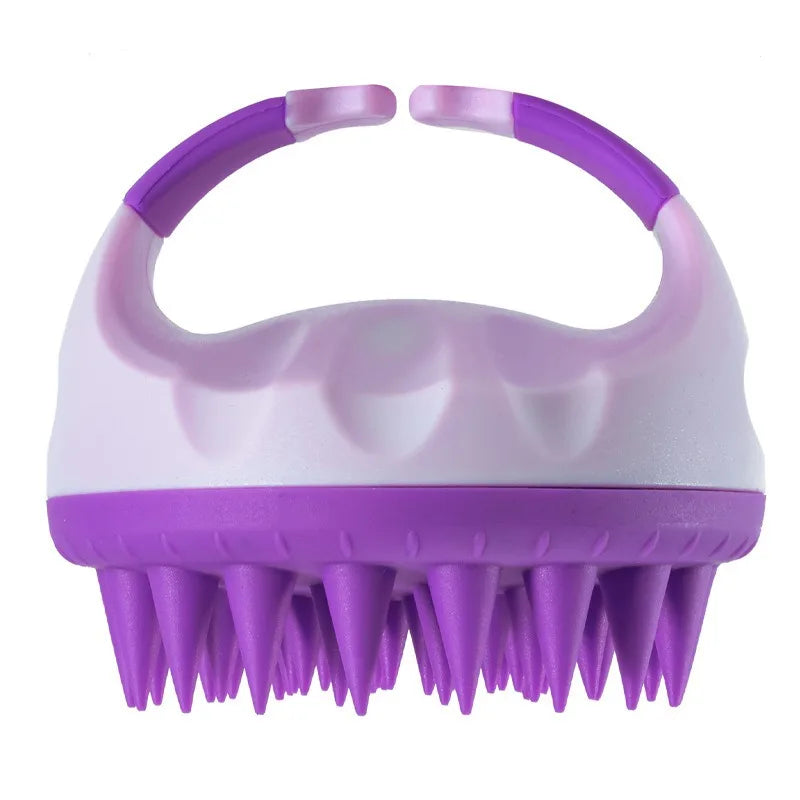 Silicone Scalp Massage Brush – Hair Washing Massager Comb Scalp Massage Brush PLUSH PURPLE