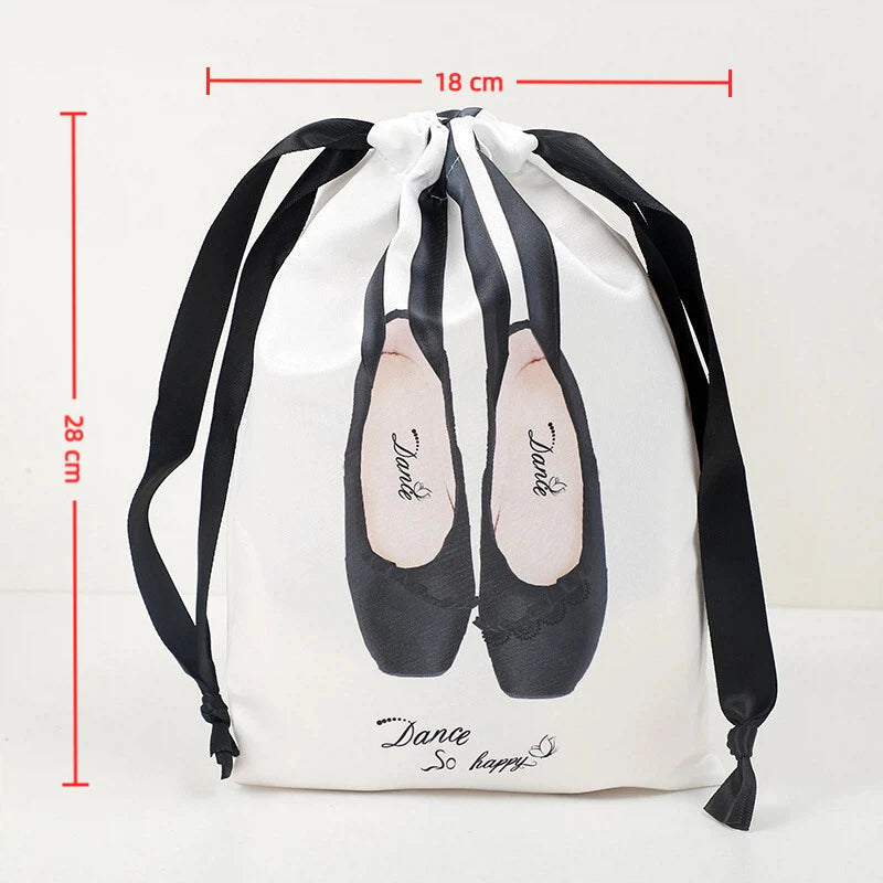 Mesh Dance Shoe Bag – Drawstring Ballet Organizer Pouch Dance Shoe Bag PLUSH 18x28cm