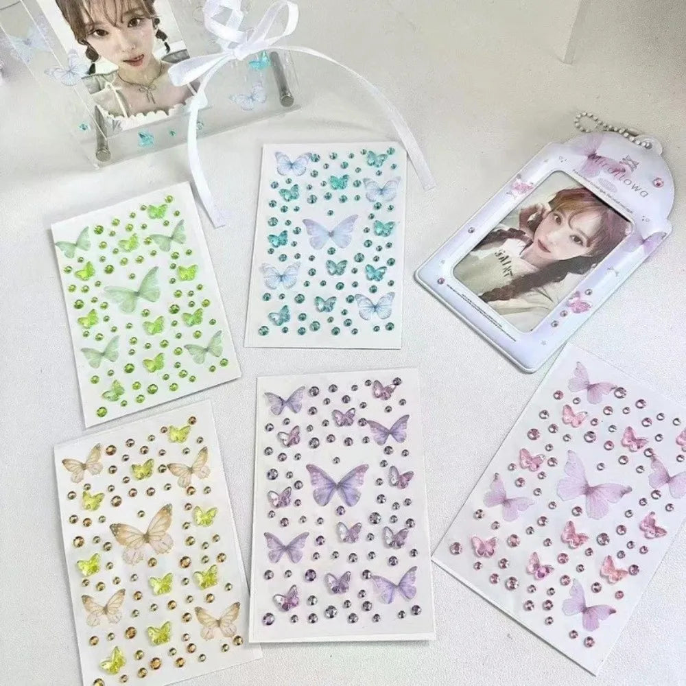 Rhinestone Butterfly Face Stickers – Sparkly Decals 5 Sheets Face & Body Stickers PLUSH