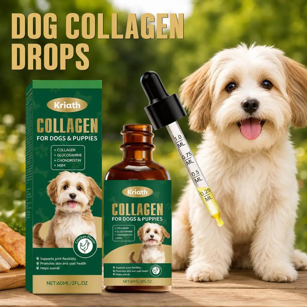 Dog Collagen Liquid Supplement 60ml – Joint & Coat Support Dog Liquid Supplement PLUSH