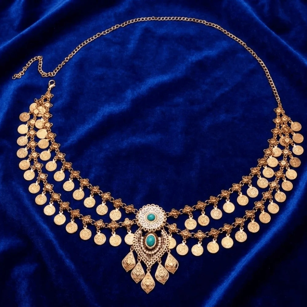 Double-Layer Gold Tassel Waist Chain – Belly Dance Body Jewelry Body Chain PLUSH