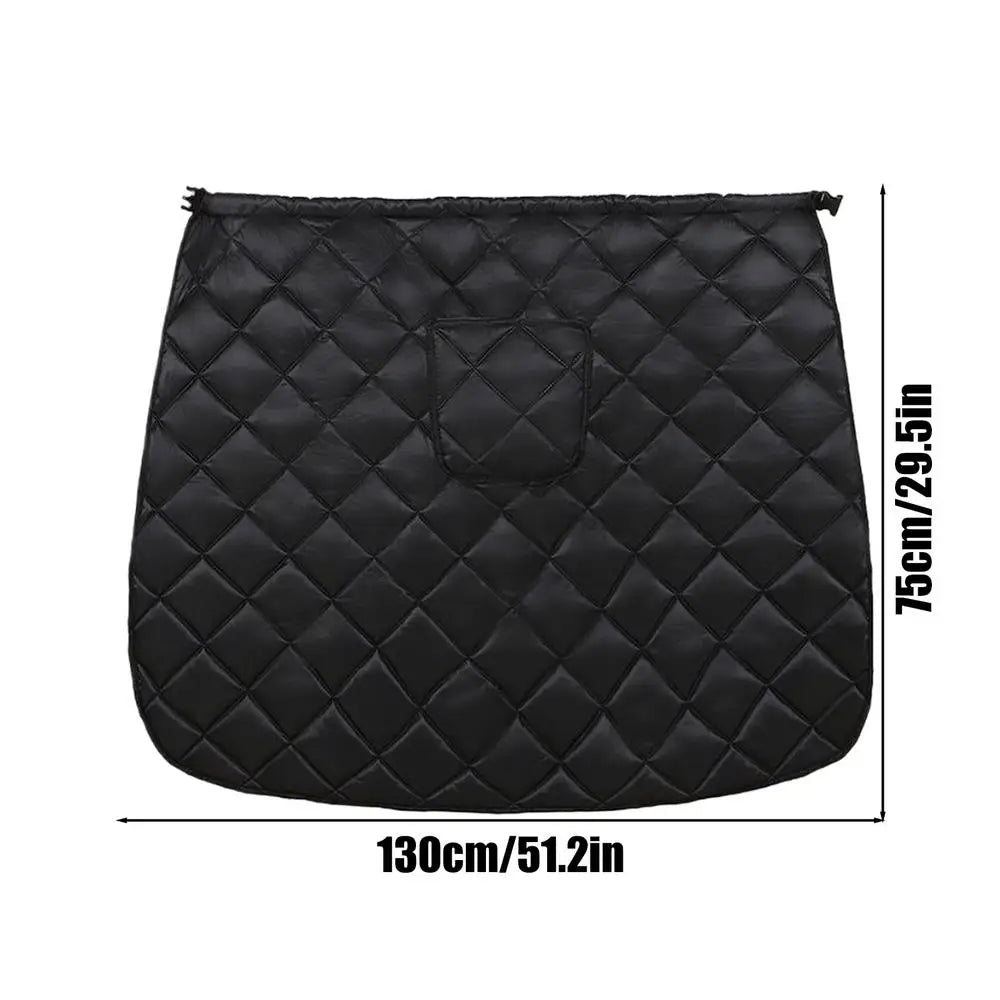 Motorcycle Windshield Knee Apron – Waterproof Winter Leg Cover Motorcycle Knee Apron PLUSH Black