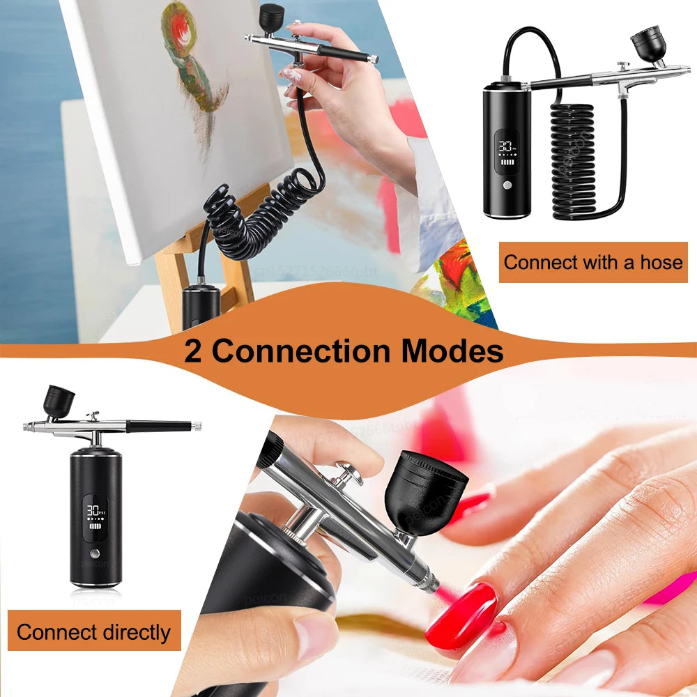 Portable Airbrush Kit with Compressor – Dual-Action Spray Gun Airbrush Spray Kit PLUSH