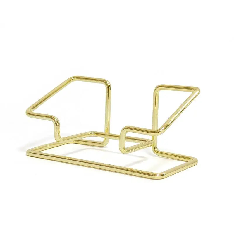 KOQZM Dual-Slot Metal Business Card Display Stand Holder Business Card Holder PLUSH Gold
