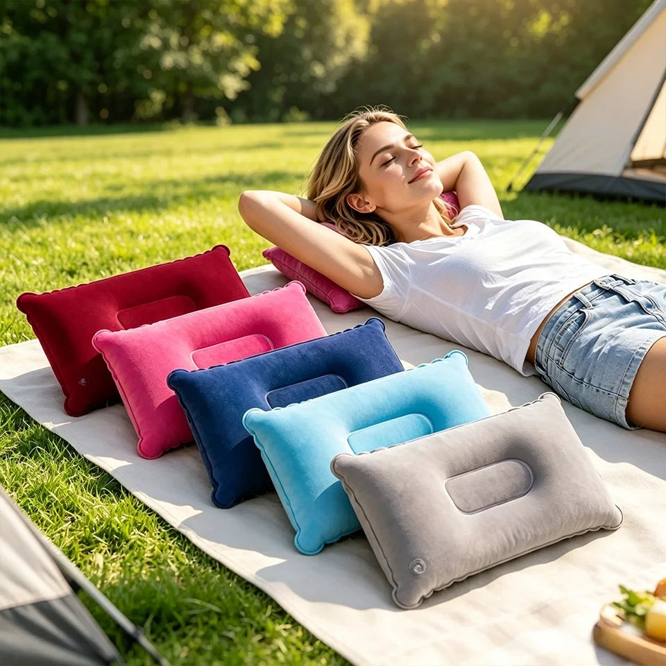 Inflatable Travel Pillow – Portable Neck & Lumbar Cushion Inflatable Travel Pillow PLUSH