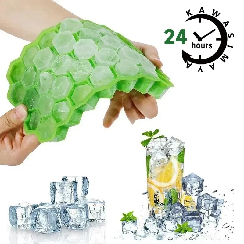 37-Cavity BPA-Free Silicone Ice Cube Tray with Lids & Popsicle Mold Silicone Ice Cube Tray PLUSH