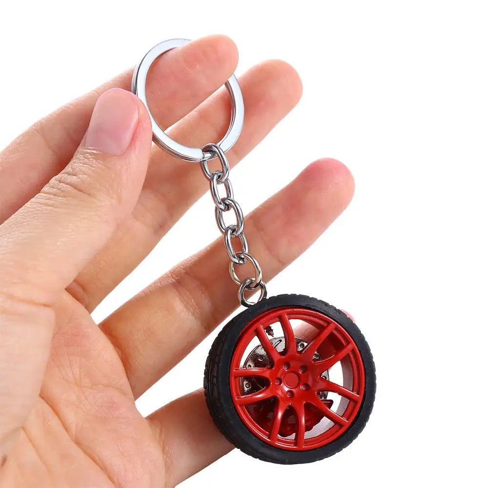 3D Car Wheel Keychain – Alloy Rim & Brake Disc Keyring Car Wheel Keychain PLUSH