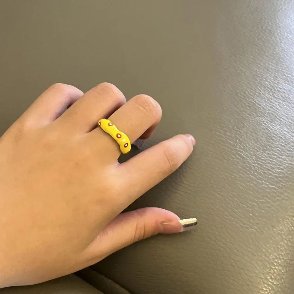 Y2K Stripe Polka Dot Oil Drop Opening Ring – Vintage Fashion Fashion Ring PLUSH