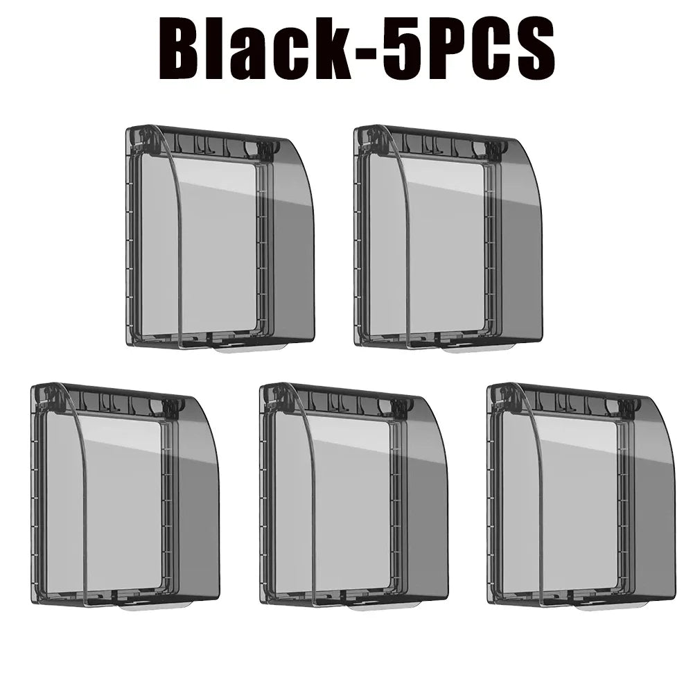 Waterproof Self-Adhesive Outlet Cover – Kids Safety Socket Protector Outlet Safety Cover PLUSH Black-5PCS