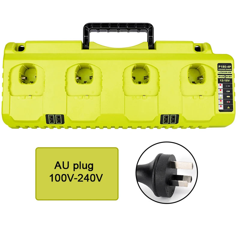 ZWINCKY 4-Port 3A Fast Charger for Ryobi 12V–18V Batteries Battery Charger PLUSH AU plug China Mainland