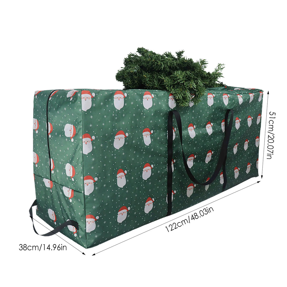 Christmas Wreath Storage Bag with Clear Window – Thickened Wreath Storage Bag PLUSH Santa Claus 1PC