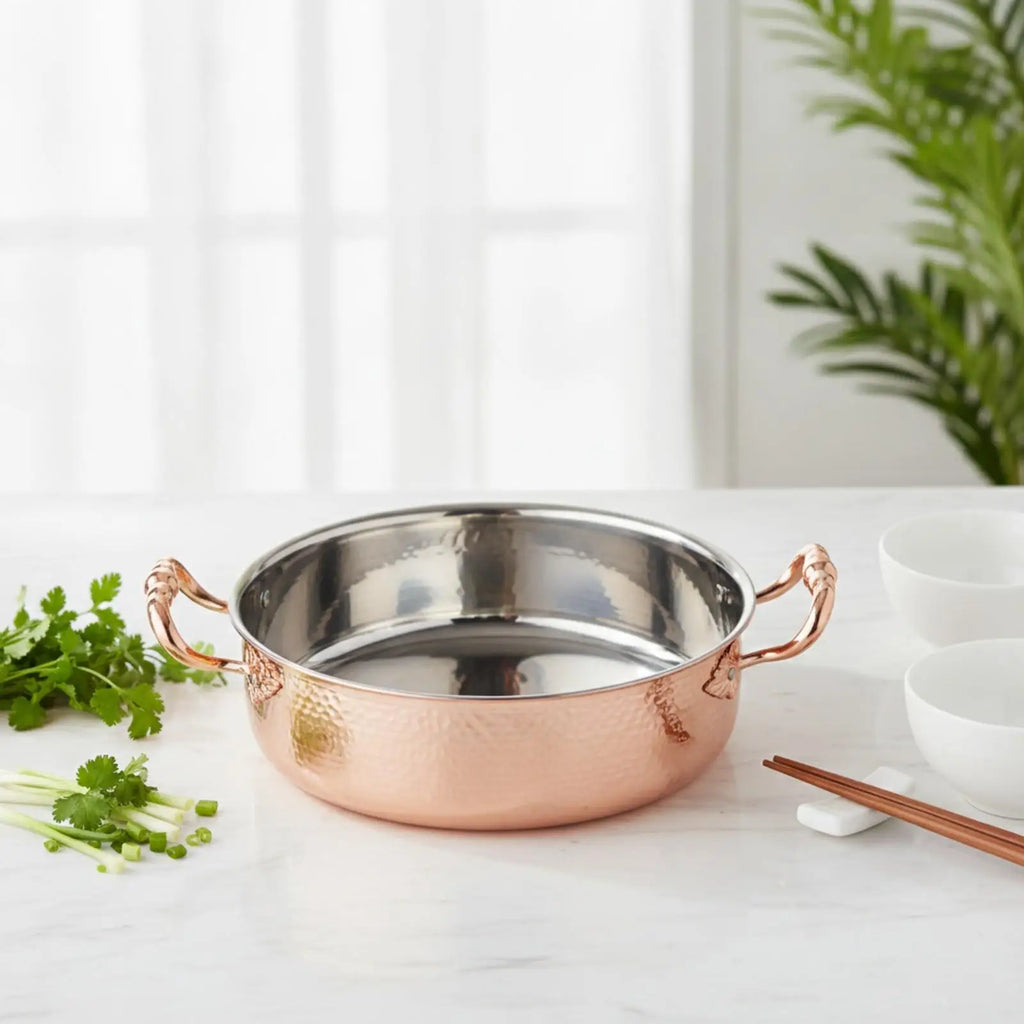 Stainless Steel Hot Pot with Leaf Handles | Shabu Shabu Hot Pot Cookware PLUSH