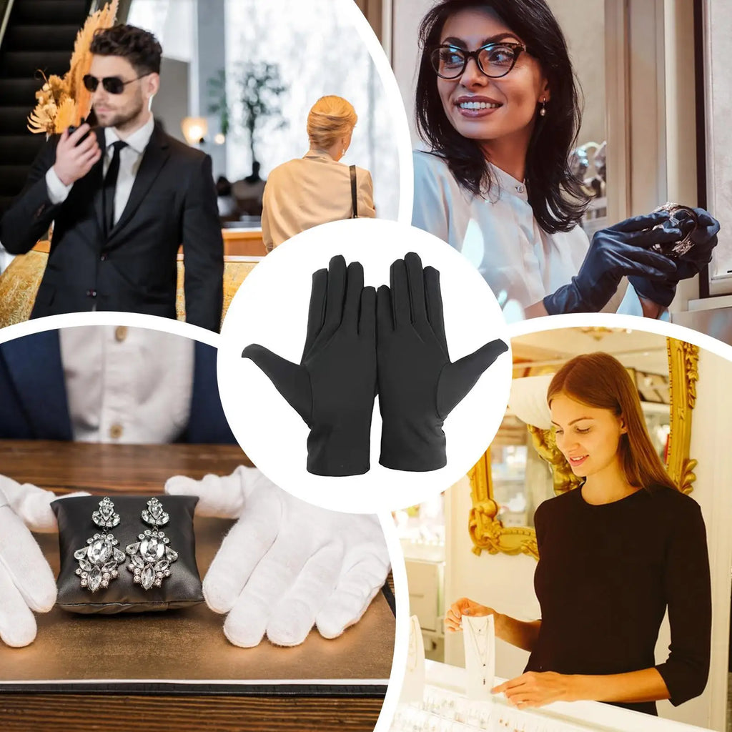 Black Jewelry Inspection Gloves Wrist Length – 1 Pair Jewelry Inspection Gloves PLUSH