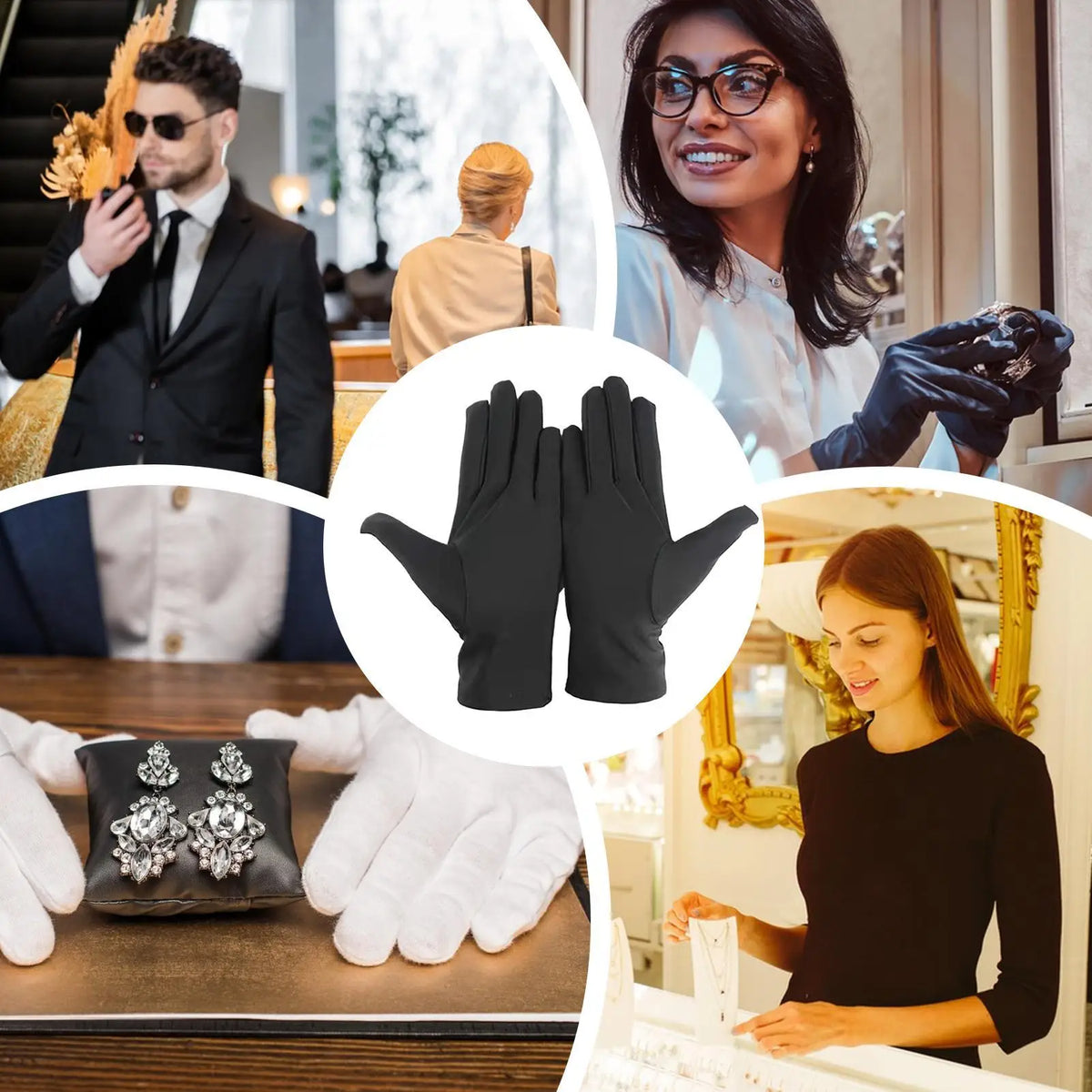 Black Jewelry Inspection Gloves Wrist Length – 1 Pair Jewelry Inspection Gloves PLUSH