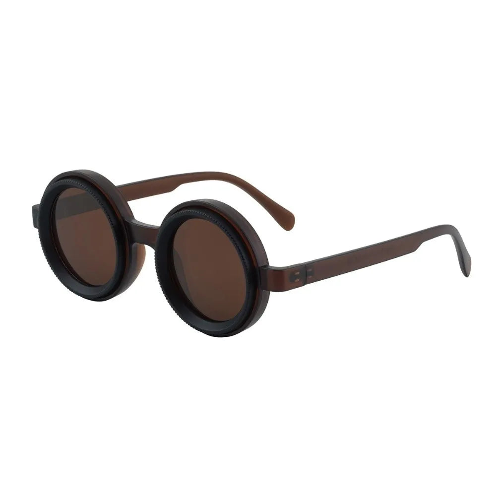 Vintage Round Sunglasses – Lightweight Unisex Anti-Glare Round Sunglasses PLUSH Style F