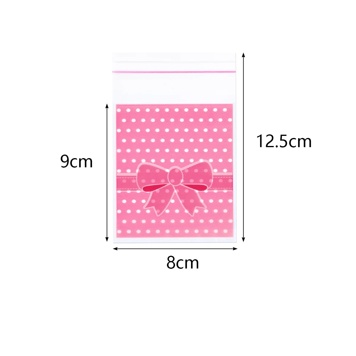 100-200pcs Self-Adhesive Polka Dot Bowknot Plastic Gift Bags Gift Packaging Bags PLUSH