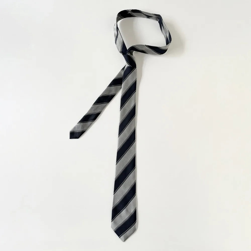 Y2K Korean Striped Necktie – Harajuku JK Uniform Style Fashion Necktie PLUSH Style 4