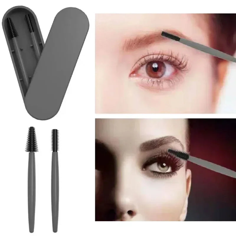 Reusable Silicone Eyelash & Eyebrow Brush Set + Storage Box Eyelash Brush Set PLUSH