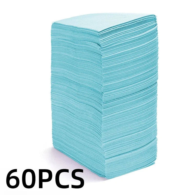 Disposable Nail Table Mats Waterproof Work Surface Covers 30/60pcs Nail Table Mats PLUSH Blue-60PCS