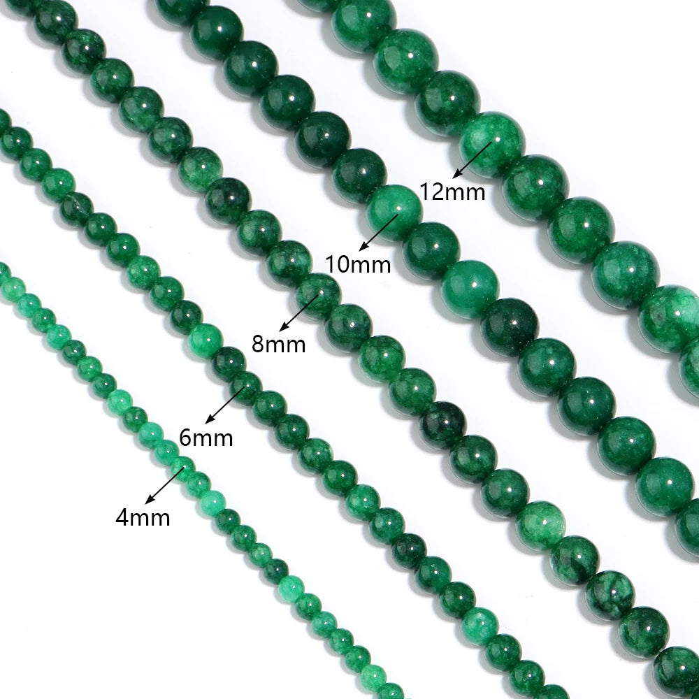 Natural Jade Stone Round Beads 4–12mm | DIY Jewelry Making Stone Beads PLUSH