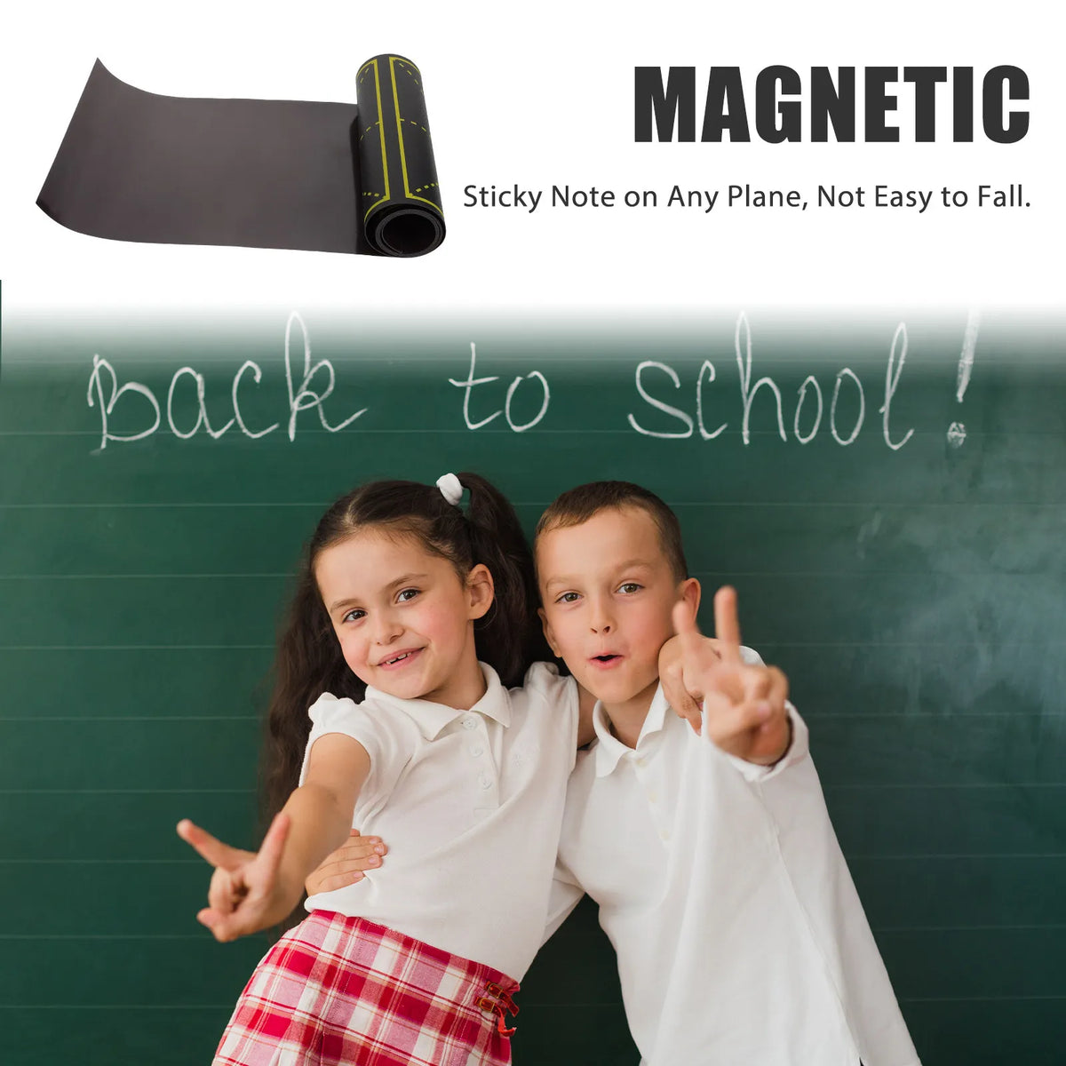 Magnetic Chalkboard Strips – Erasable Grid Drawing Board 2 Pack Magnetic Chalkboard Strip PLUSH