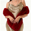 Women's Faux Fur Scarf – Long Plush Neck Wrap & Winter Shawl Faux Fur Scarf PLUSH Dark Red