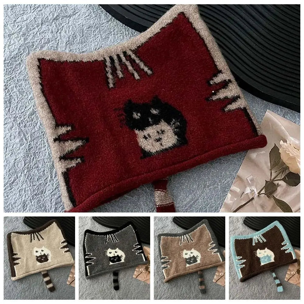 Kawaii Cat Ear Beanie – Cute Knit Winter Cap for Women Knit Beanie Hat PLUSH