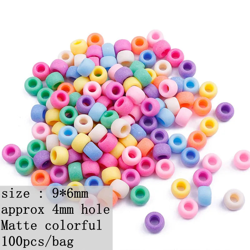 100pcs Multicolor Dreadlock Beads Hair Rings Tube Cuffs for Braids Hair Dreadlock Beads PLUSH NO.4